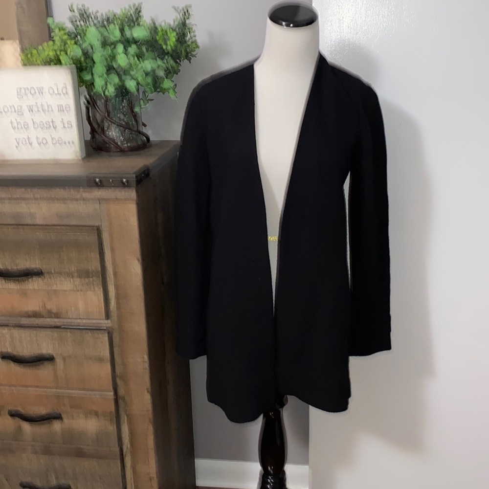 Eileen Fisher Black Waffle Knit Open
Cardigan Jacket size XS